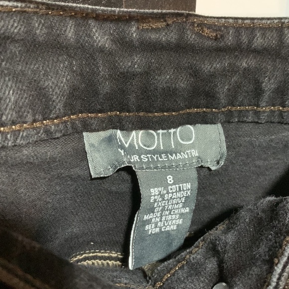 Y2K Slight Flare Faux Leather Trimmed Dark Wash Denim Jeans Woman’s Size 8 - Picture 6 of 13